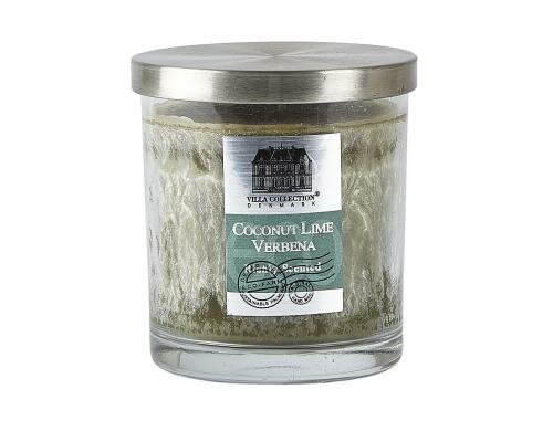 Villa Duftkerze im Glas dunkelgrün Coconut Lime Verbena, 45h, 9x10cm, dunkelgr