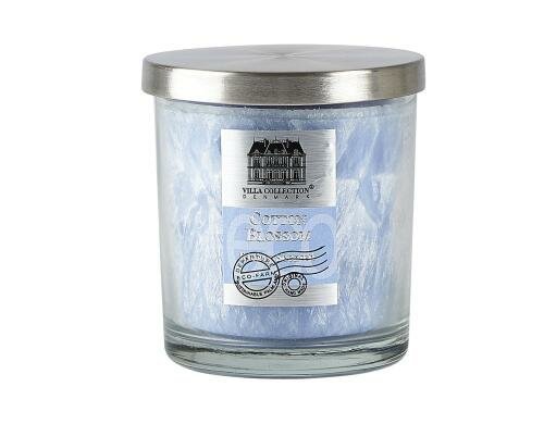 Villa Duftkerze im Glas blau Cotton Blossom, 45h, 9x10cm, blau