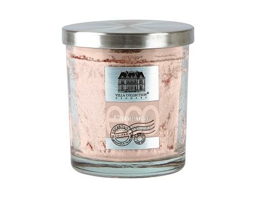 Villa Duftkerze im Glas rose Champagner, 45h, 9x10cm, rose