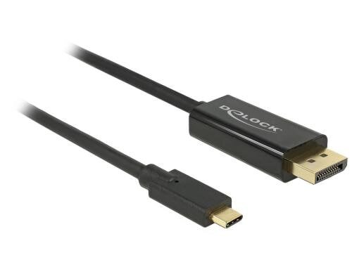 Delock USB-C - Displayport Kabel, 2m Schwarz, Auflösung bis 3820 x 2160 @ 60 Hz