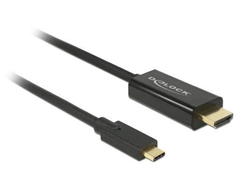Delock USB-C - HDMI Kabel, 2m Schwarz, Auflösung bis 3820 x 2160 @ 60 Hz