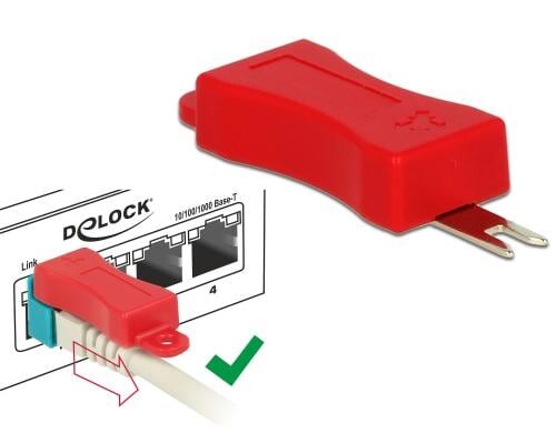 Delock RJ45 Verriegelungs Clips 20er Set verriegelt RJ-45 Kabel am Switch, Werkzeug