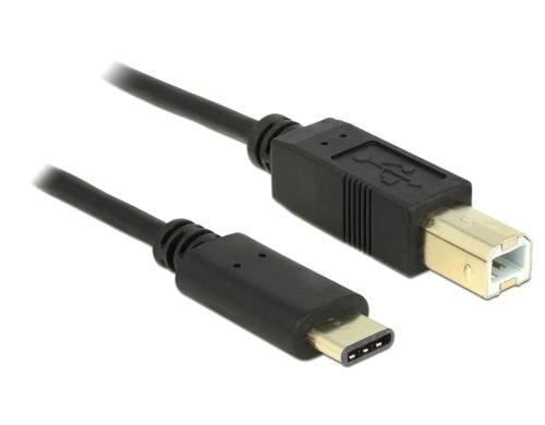 USB2.0-Kabel TypC-B: 2m, schwarz max. 480Mbps, Typ-C, für Druckeranschluss