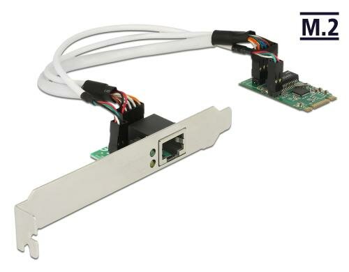 Delock M.2 Key B+M Netzwerkkarte, 1Gbps Slotblech inkl. Low Profile Blende