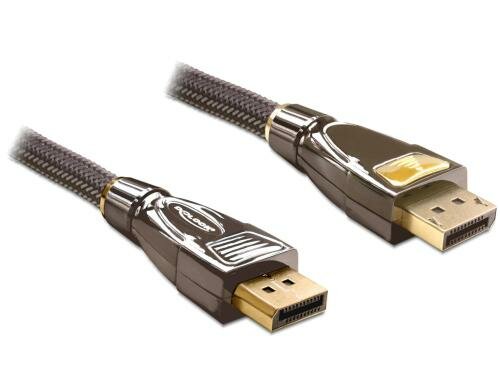 Delock DisplayPort - Displayport Kabel, 5m Schwarz, 3820x2160@60 Hz, Premium Qualität