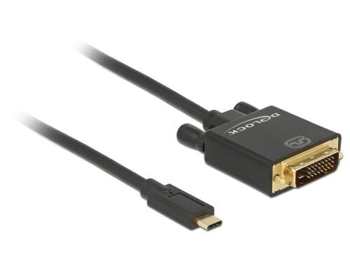 Delock USB-C - DVI-D Kabel, 2m Schwarz, Auflösung bis 3820 x 2160 @ 30 Hz