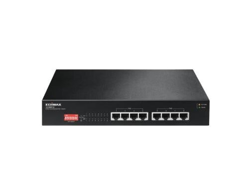 Edimax GS-1008P V2: 8 Port GE PoE+ Switch 8xPoE+ 130 Watt PoE, Lüfterlos