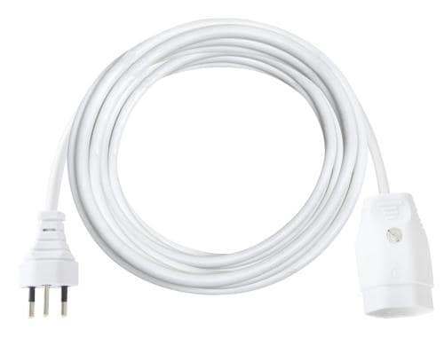 Kunststoff-Verlängerungskabel, 10m, weiss 10m, weiss, 3-polig, T12/T13, 1.5mm2