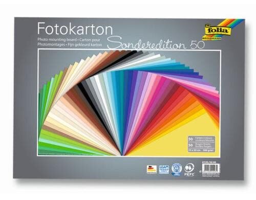 Folia Fotokarton 50er Pack sortiert 50 Stück, 35x50cm