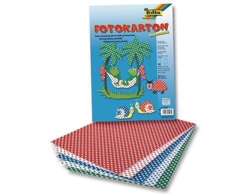 Folia Fotokartonblock Pünktchen 10 Blatt à 300g/m2, 25x35cm