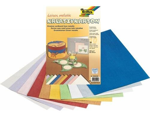 Folia Kreativkarton Leinen 10 Blatt à 230g/m2, 23x33cm