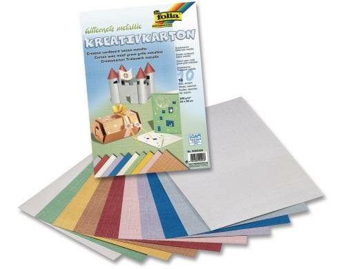 Folia Kreativkarton Gitternetz 10 Blatt à 230g/m2, 23x33cm