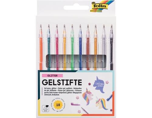 Folia Gelschreiber glitter 10 Stifte