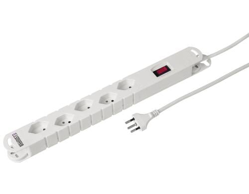 STEFFEN STEBA TWIST Steckerleiste 5xT13 weiss, mit Schalter, 3m Kabel