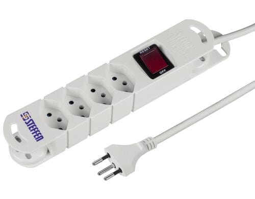 STEFFEN STEBA VARIABL Steckerleiste 4xT13 weiss, mit Schalter, 3m Kabel