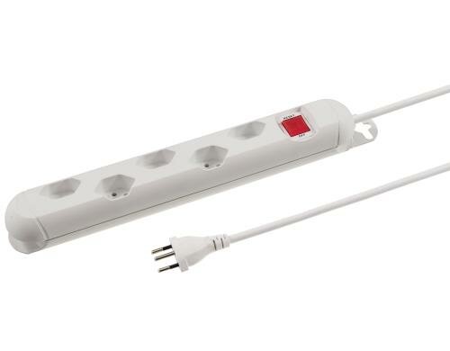 STEFFEN STEBA STRONG Steckerleiste 5xT13 Steckdosen quer, weiss, 5m Kabel