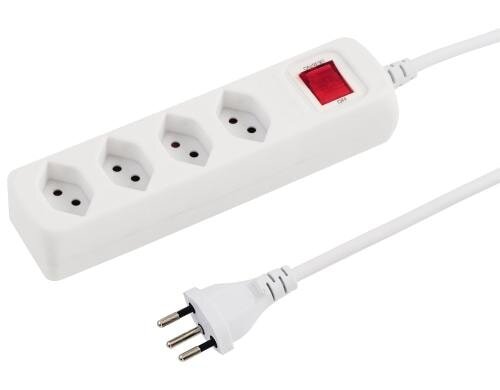 STEFFEN POWER EASY Steckerleiste 4xT13 weiss, mit Schalter, 1.5m Kabel