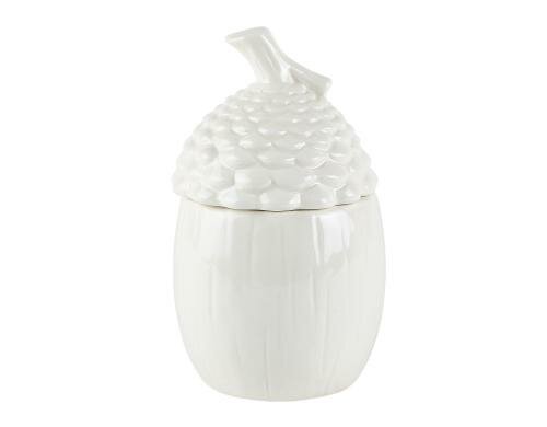 Villa Schale mit Deckel Keramik weiss matt D 10,4cm - H 15,8cm