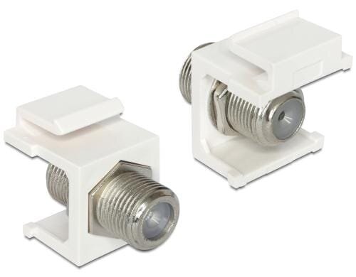 Delock Keystone Jack: F-Buchse Buchse-Buchse, weiss