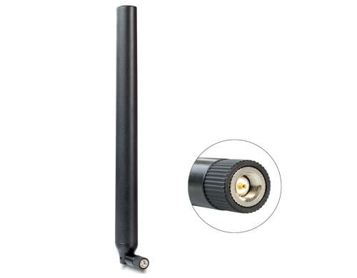 LTE/HSPA/GSM Antenne, SMA-Stecker, schwarz 0.1-4.5dBi Gewinn, mit Kippgelenk