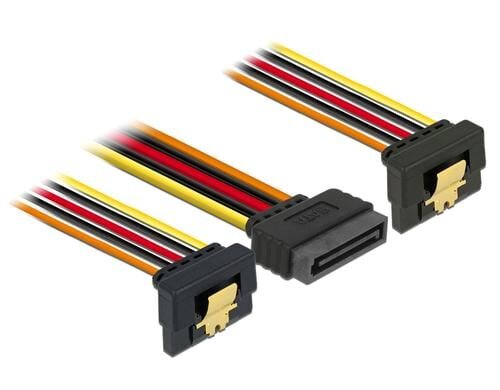 SATA zu 2x SATA Y-Stromadapter 15cm, unterstützt 3,3, 5 und 12 Volt