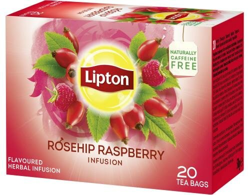 Lipton Teebeutel Hagebutte-Himbeere 20 Teebeutel, Früchtetee