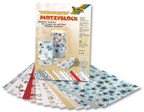 Folia Motivblock Weihnachten 1 30 Blatt à 270g/m2, 24x34cm