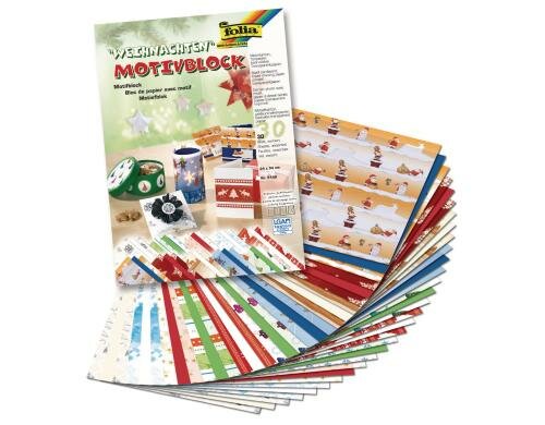 Folia Motivblock Weihnachten 2 30 Blatt à 270g/m2, 24x34cm