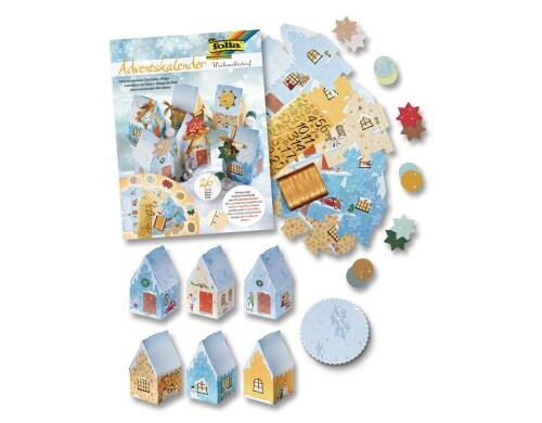 Folia Adventskalender Weihnachtsdorf 24-teilig