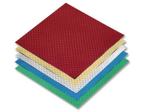Folia Faltblätter Alufolie Sternchen quadr. 50 Blatt farbig sortiert, 15 x 15cm