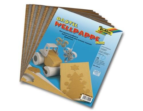 Folia Wellpappe gold/silber 10 Blatt, 25x35 cm