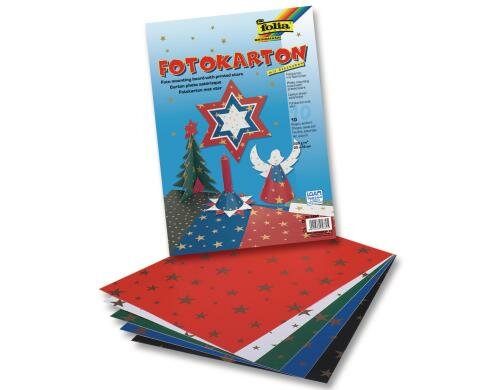 Folia Fotokarton goldene Sterne 10 Blatt à 300g/m2, 25x35cm