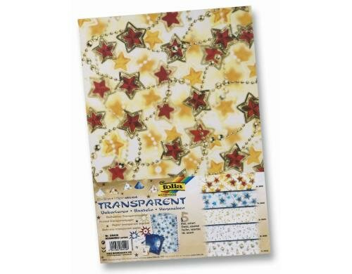 Folia Transparentpapier Weihnachten 1 5 Motive sortiert, 23x33cm