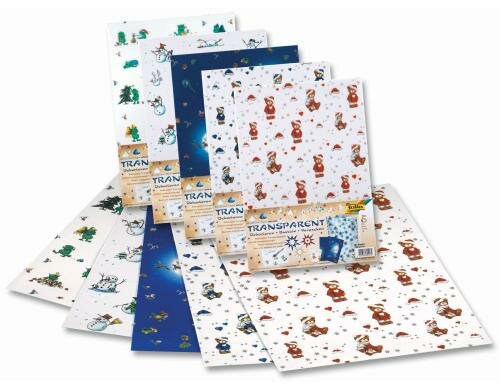 Folia Transparentpapier Rentierschlitten 5 Blatt, 23x33cm