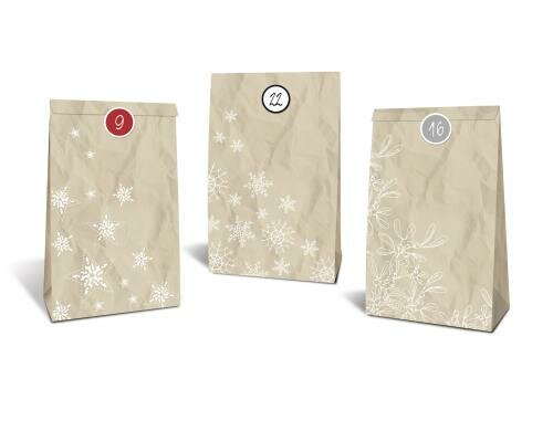 URSUS Adventskalender-Set Natur Materialien für 24 Geschenkboxen