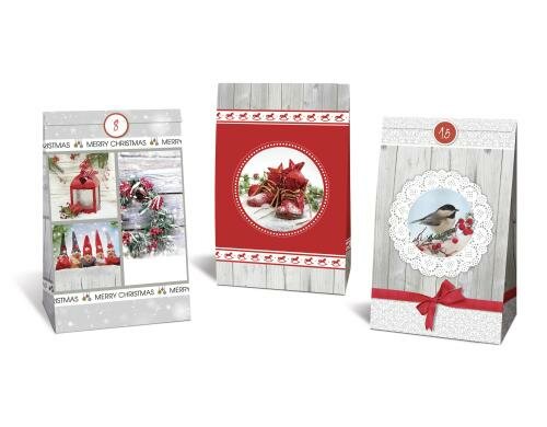 URSUS Adventskalender-Set Winter Materialien für 24 Geschenkboxen