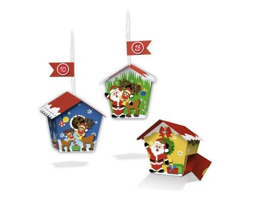 URSUS Adventskalender-Set Weihnachtsmann Materialien für 24 Geschenkboxen
