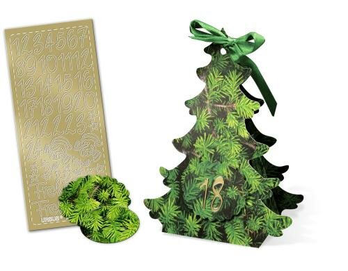 URSUS Adventskalender-Set Bäumchen Materialien für 24 Geschenkboxen