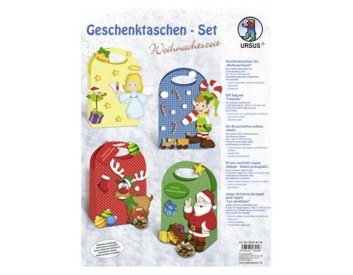 URSUS Geschenktasche Weihnachtszeit 4 Stück, inklusive Bastelanleitung