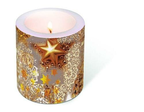 Paper + Design Gold Rush Kerze 10cm, ø 9cm
