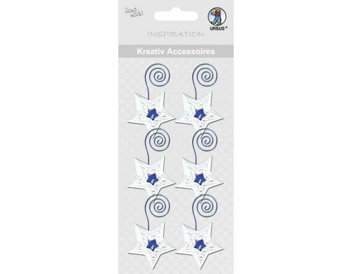 URSUS Weihnachtssticker Sterne silber 1 Bogen, selbstklebend