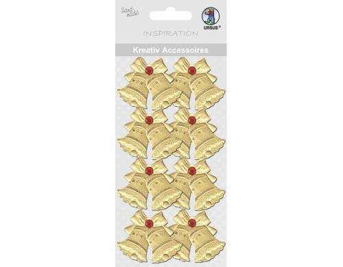 URSUS Weihnachtssticker Glocken gold 1 Bogen, selbstklebend