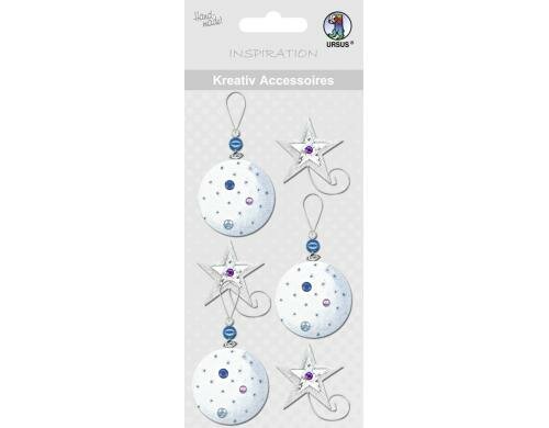 URSUS Weihnachtssticker Sterne&Kugeln 1 Bogen, selbstklebend