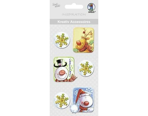 URSUS Weihnachtssticker Kids Motive 1 Bogen, selbstklebend