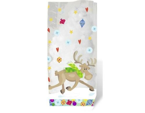 URSUS Weihnachtsbeutel Elche 19 cm 10 Stück, Grösse 11.5 x 19 cm