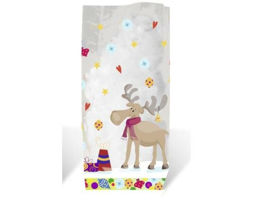URSUS Weihnachtsbeutel Elche 23.5 cm 10 Stück, Grösse 14.5 x 23.5 cm