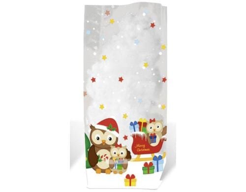 URSUS Weihnachtsbeutel Eule 19 cm 10 Stück, Grösse 11.5 x 19 cm