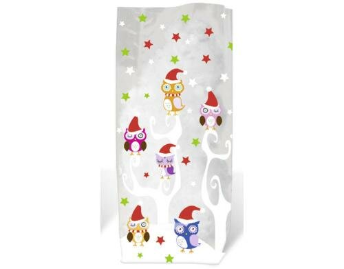 URSUS Weihnachtsbeutel Eulen 23.5 cm 10 Stück, Grösse 14.5 x 23.5 cm