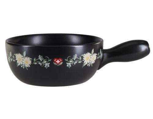 Nouvel Käsefondue Caquelon Blumenwiese schwarz, Durchmesser 22cm