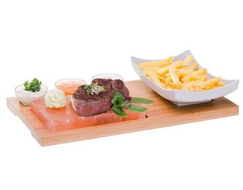 Nouvel Hot Stone Set Himalaya Salz 6-teilig, Bambus, 1 Keramikschüssel